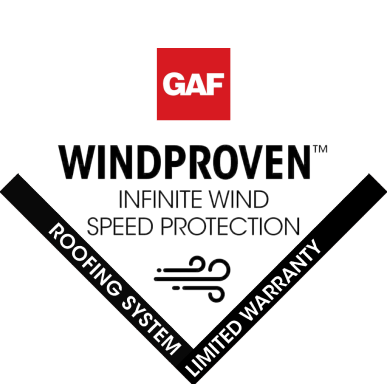 GAF WindProven Limited Wind Warranty badge